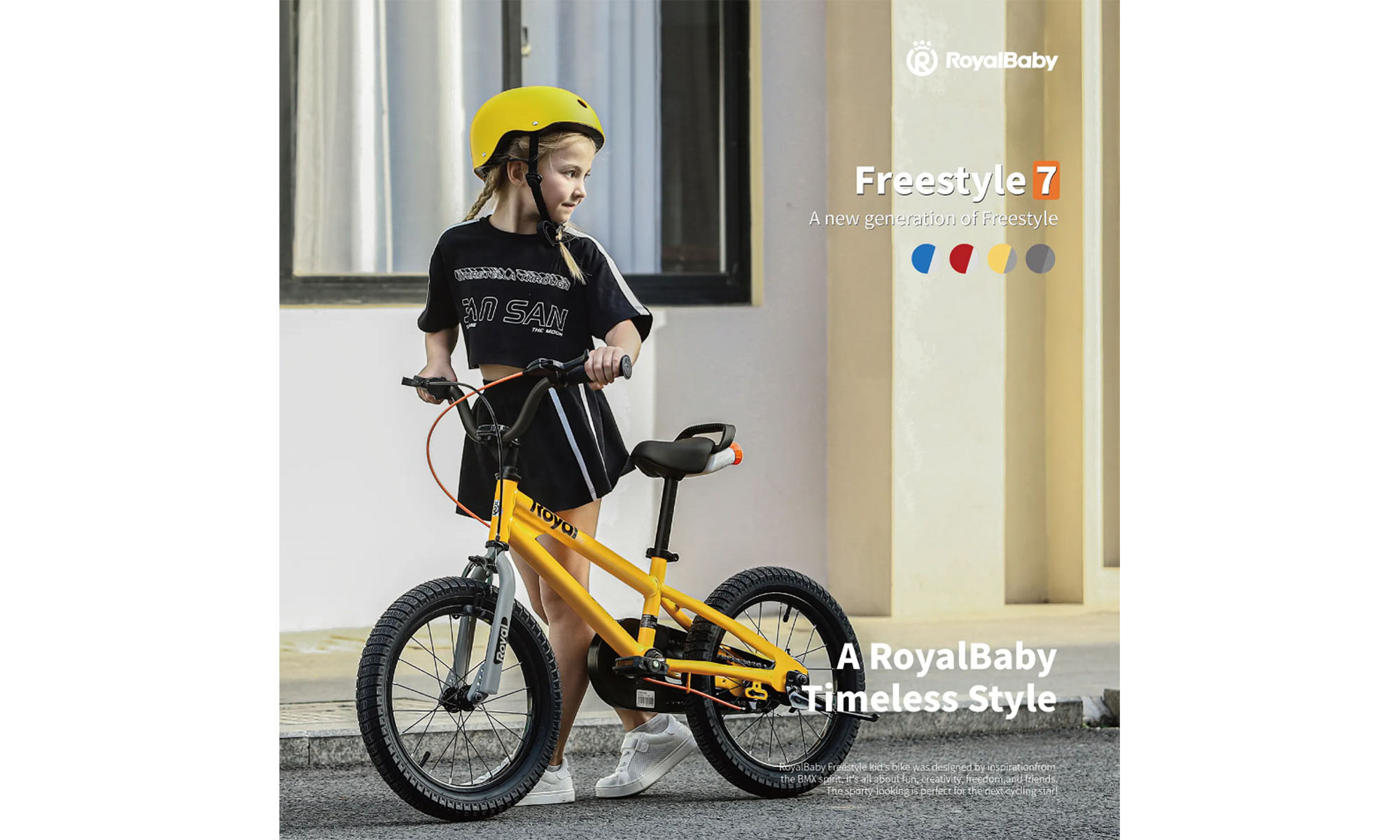 Велосипед RoyalBaby FREESTYLE 7TH 18", OFFICIAL UA, желтый 2 Велосипед RoyalBaby FREESTYLE 7TH 18", OFFICIAL UA, желтый 2