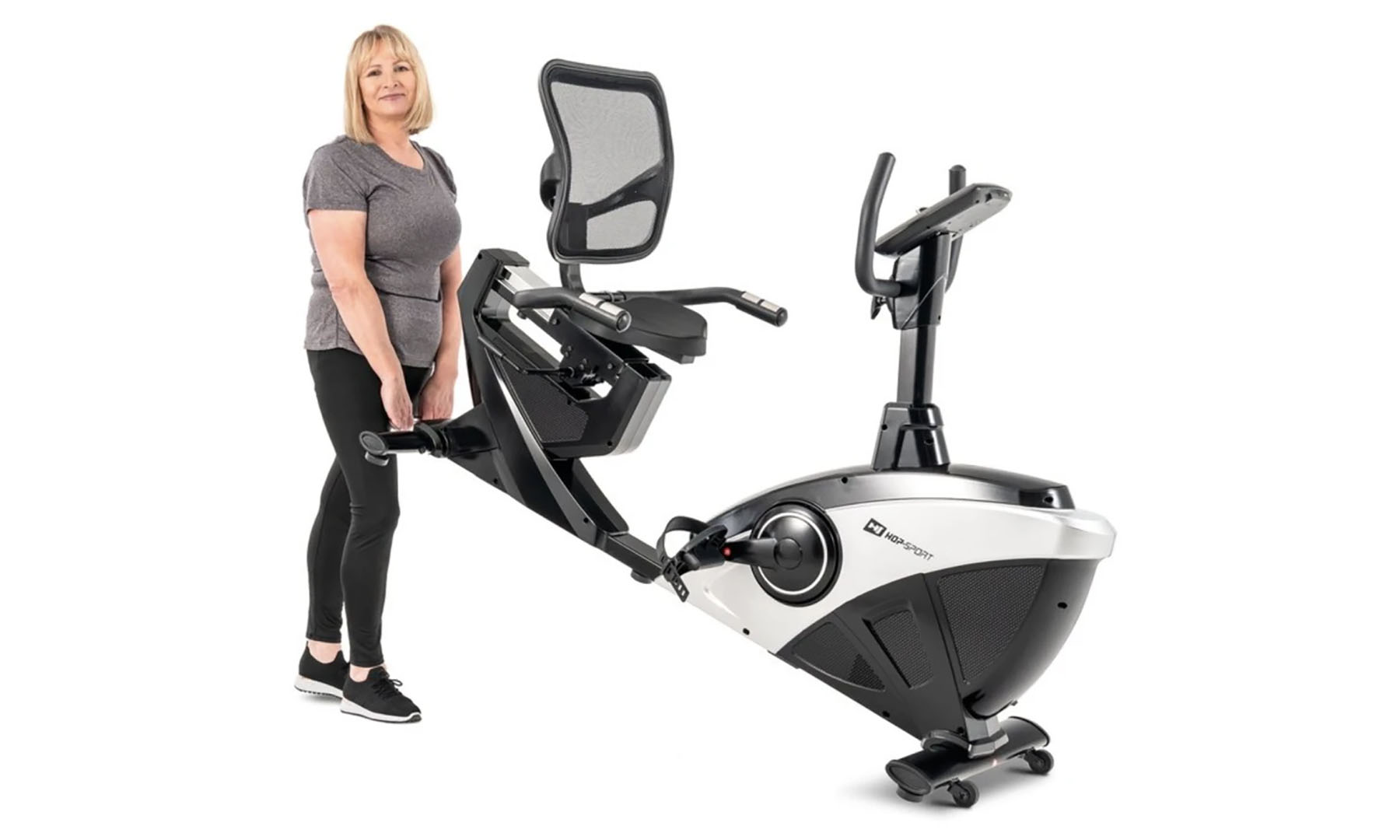 Горизонтальный велотренажер Hop-Sport HS-070L Helix iConsole+ Белый 4