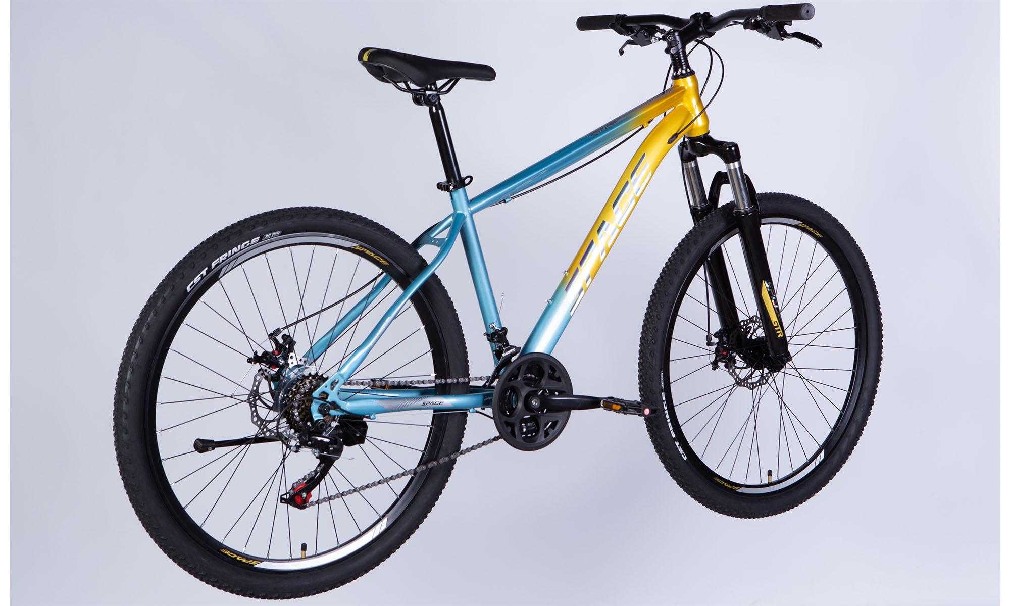 Велосипед SPACE MARS DD FR 27.5", ST, размер M, рама 17", 2025, золотисто-голубой 7