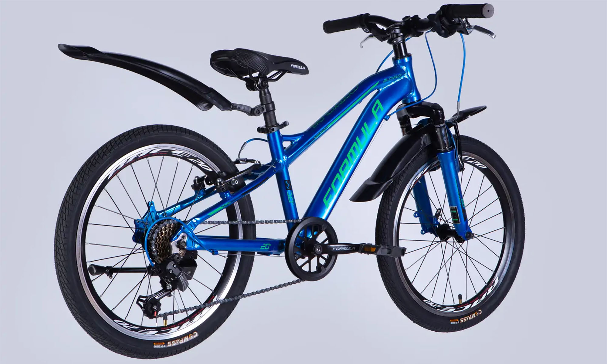 Велосипед Formula BLACKWOOD Vbr FR, 20", розмір XXS, рама 11", 2026, синій з зеленим 2