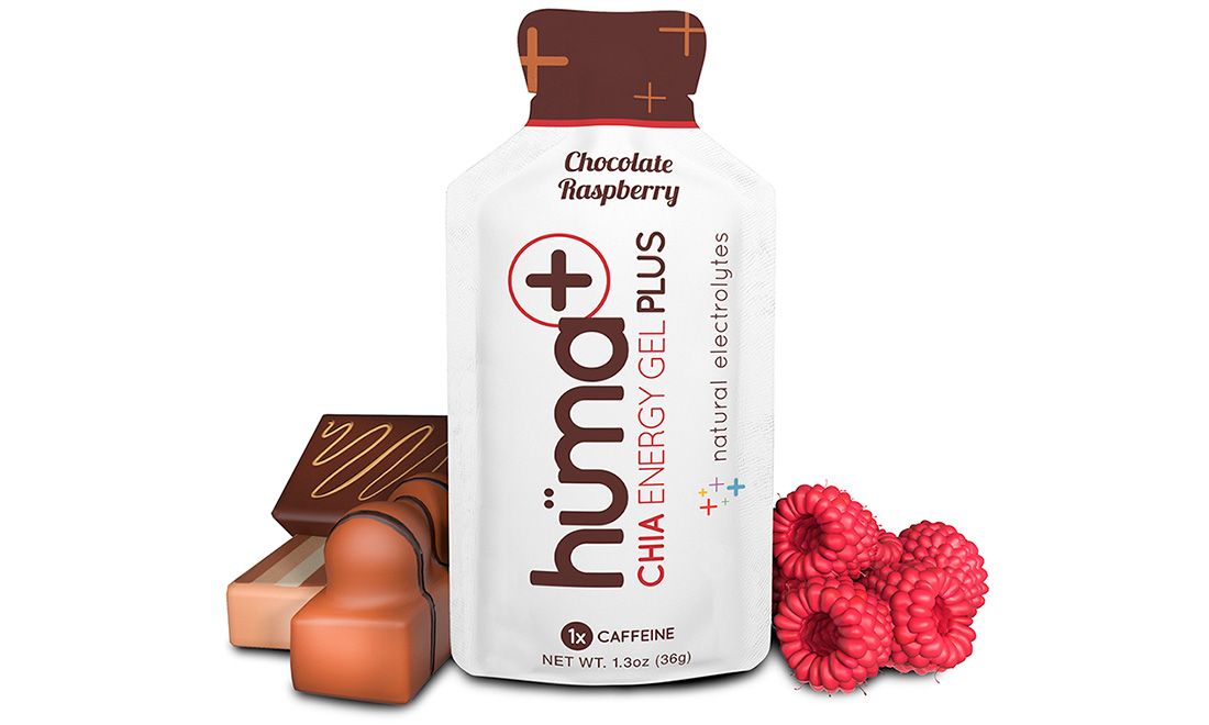 Гель энергетический HUMA Chocolate & Raspberry с электролитами с кофеином 42 г Шоколад-малина 2