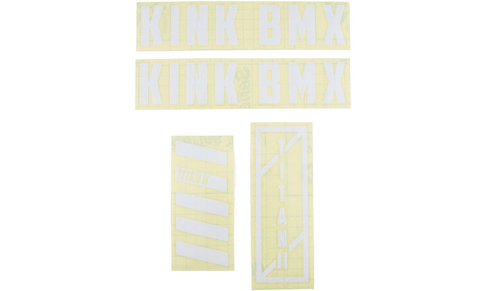 Фотография Набор наклеек на раму KINK BMX Titan II Decal Kit белые