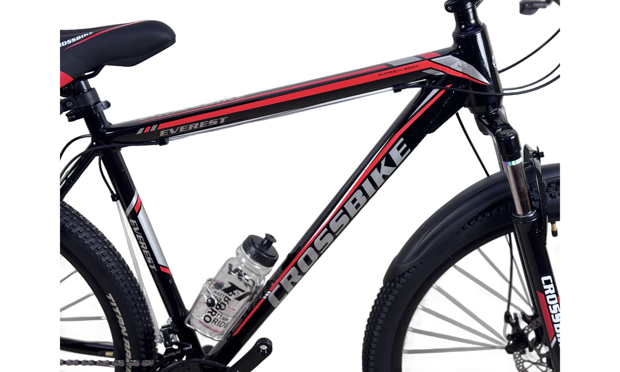 Велосипед CrossBike Everest 29", размер XL, рама 21", год 2024, Чёрный-Красный 2