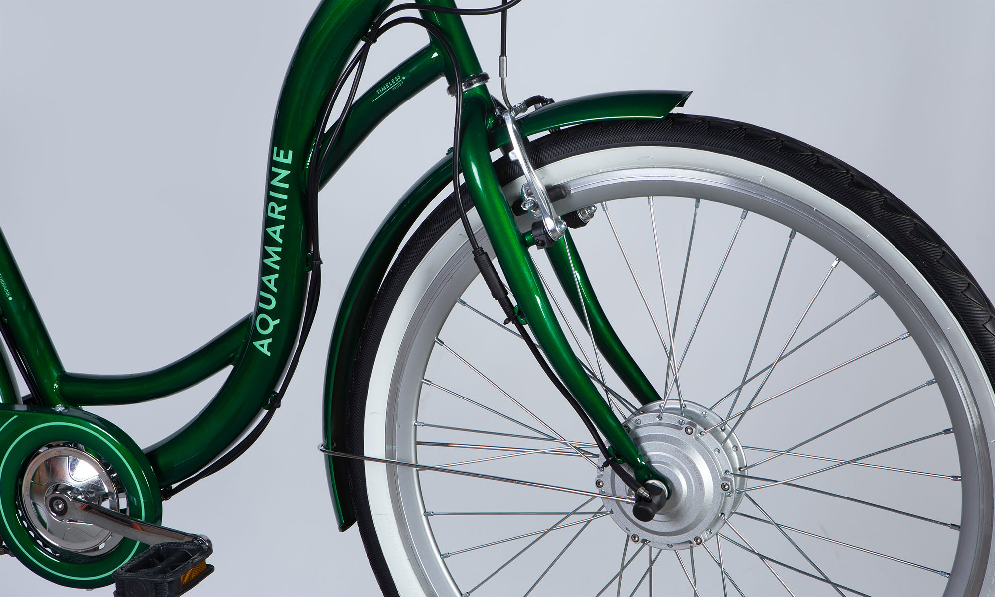 Велосипед з електроприводом Dorozhnik eAQUAMARINE BH 26", розмір M, рама-17", 36B, 13А*г, 500Вт, рік 2026, зелений 2