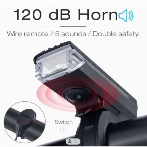 Ліхтар передній Giyo 450LM USB із сигналом 4