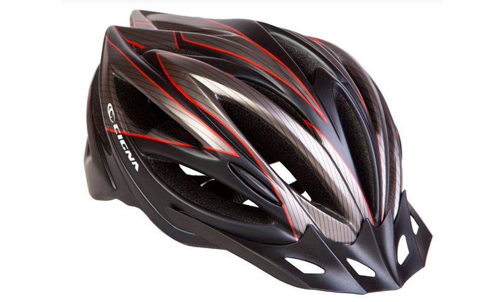 Фотография Шлем велосипедный с козырьком CIGNA WT-068, размер L (58-61 см)  Черно-красный