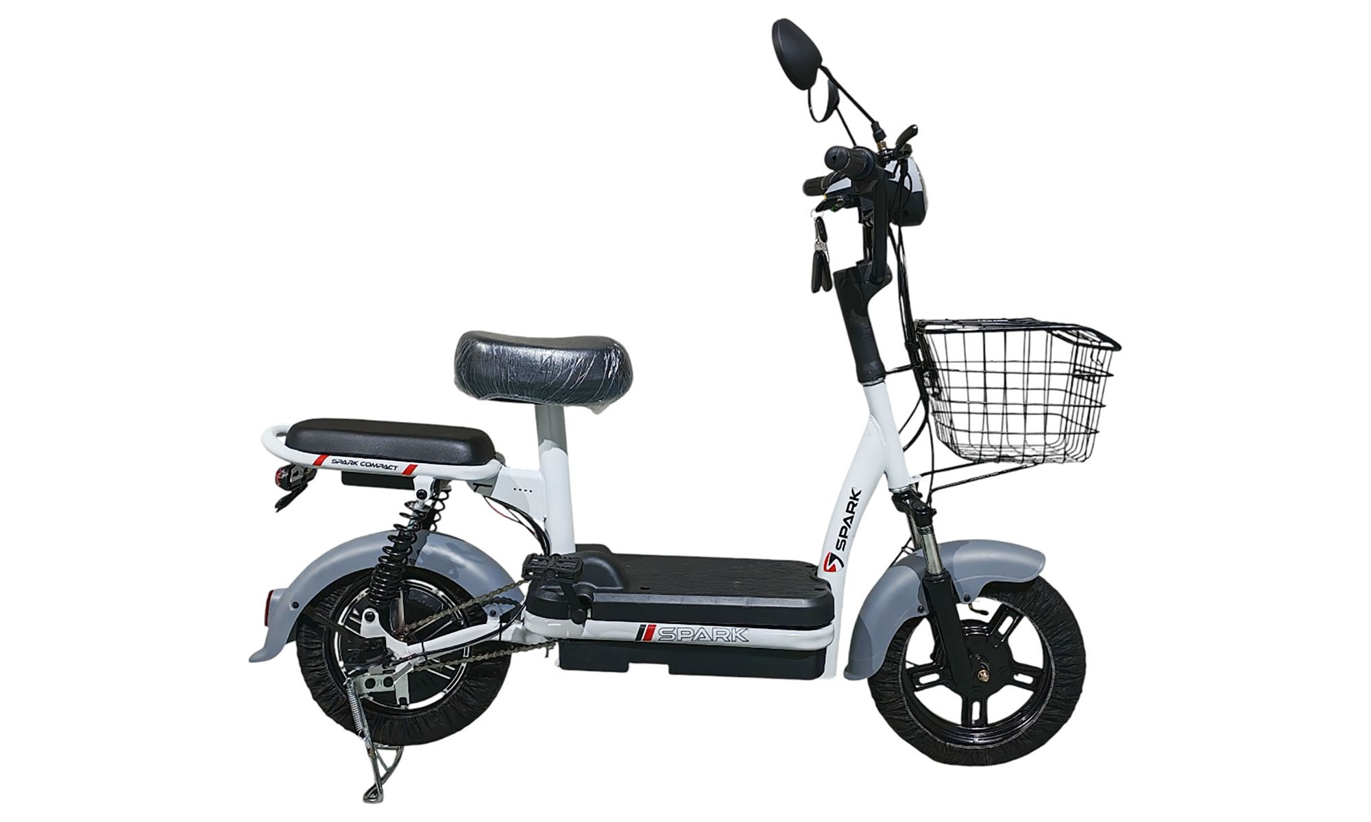 Велосипед с электромотором SPARK COMPACT 14", 48V/400W/12Ah, год 2026, Серый