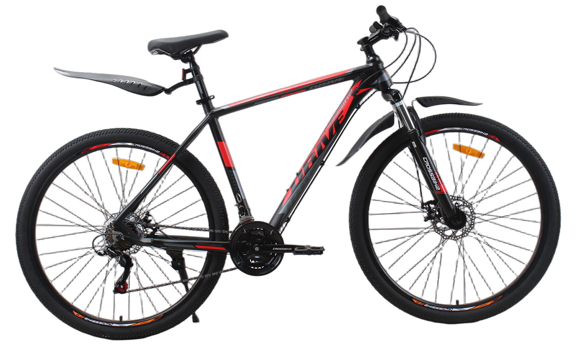 Велосипед Crossbike Drive 29", розмір L, рама 19", рік 2026, Чорний-Червоний Велосипед Crossbike Drive 29", розмір L, рама 19", рік 2026, Чорний-Червоний