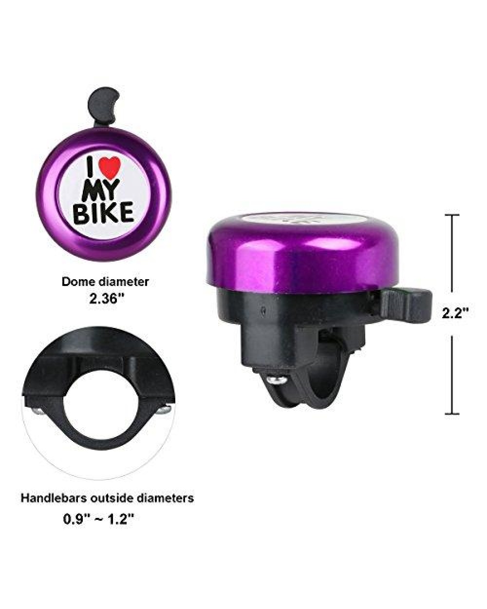 Звонок DN BL-005 I love my bike, Фиолетовый 2 Звонок DN BL-005 I love my bike, Фиолетовый 2