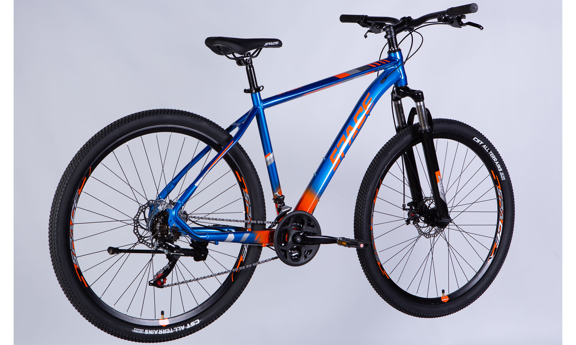 Велосипед SPACE MERCURY DD FR 29", розмір S, рама-16", 2025, синьо-помаранчевий(матовий) 7