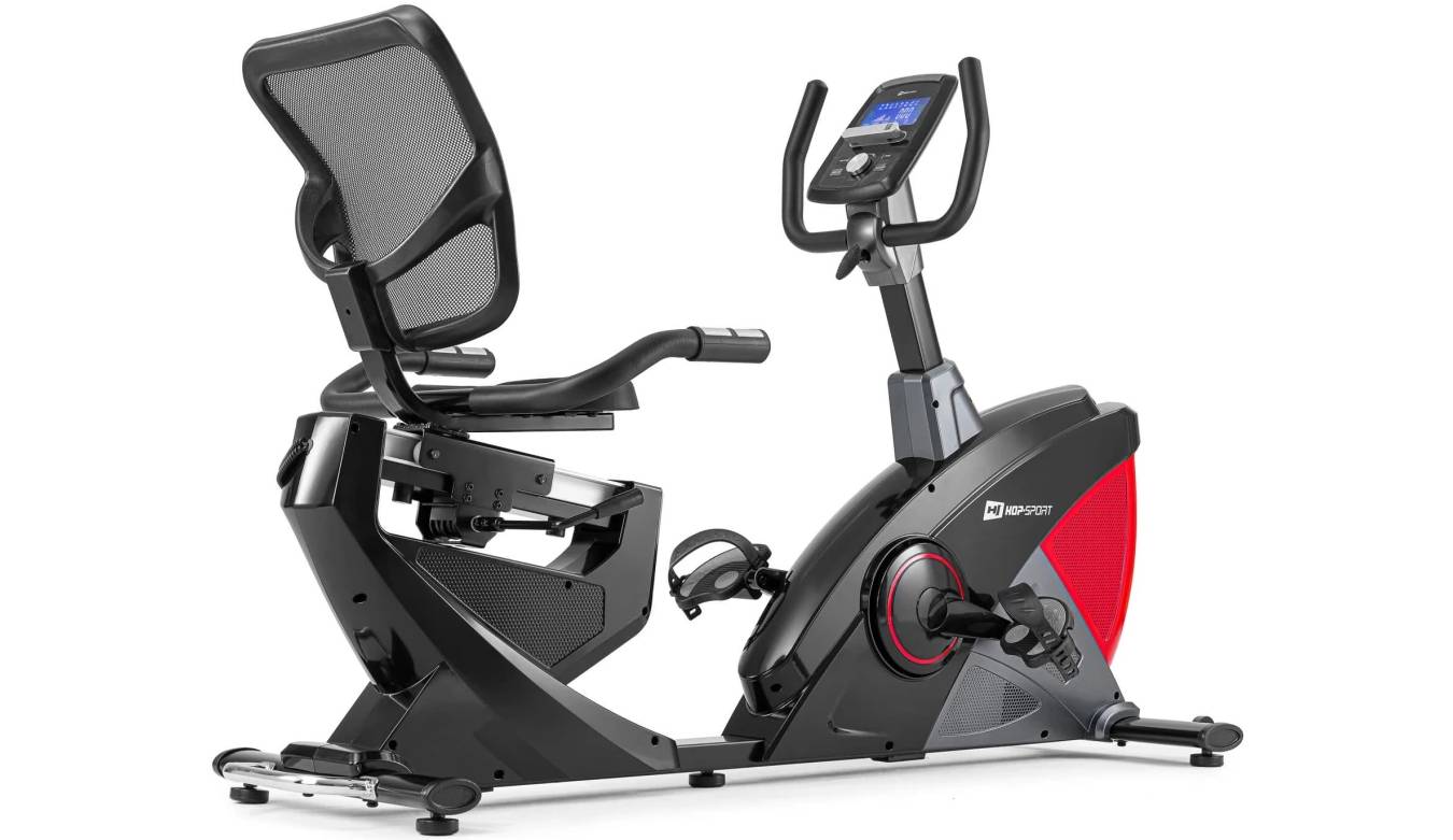 Горизонтальний велотренажер Hop-Sport HS-070L Helix iConsole+ чорно-червоний 7