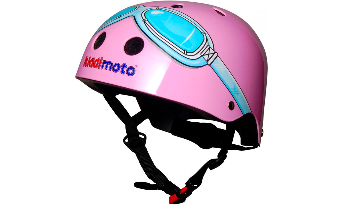 Фотография Шлем детский Kiddimoto очки пилота размер M (53-58см), Розовый
