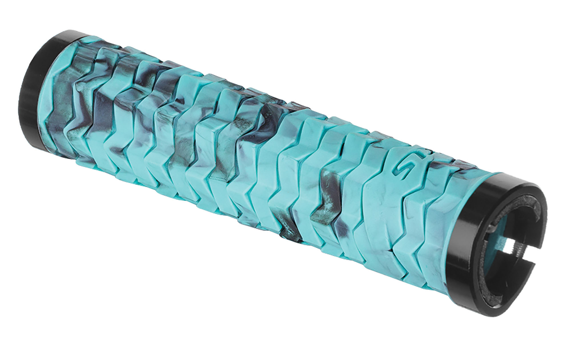 Ручки на руль с двумя замками KLS Poison Double LockOn бирюзовый/черный Ручки на руль с двумя замками KLS Poison Double LockOn бирюзовый/черный