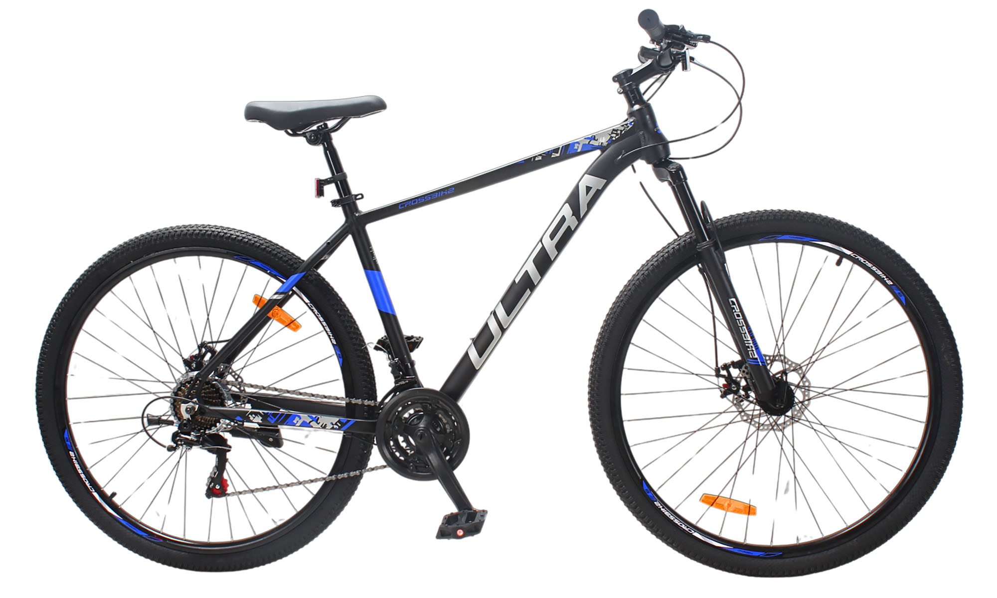 Велосипед CrossBike ULTRA 29", размер L, рама 19", год 2025, Чёрный-Синий 