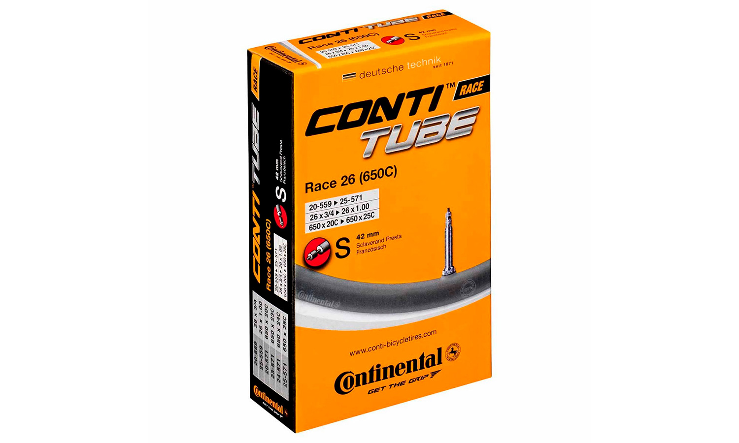 Фотографія Камера Continental MTB 26"x1.75-2.5, 47-559 -> 62-559, PR42 мм