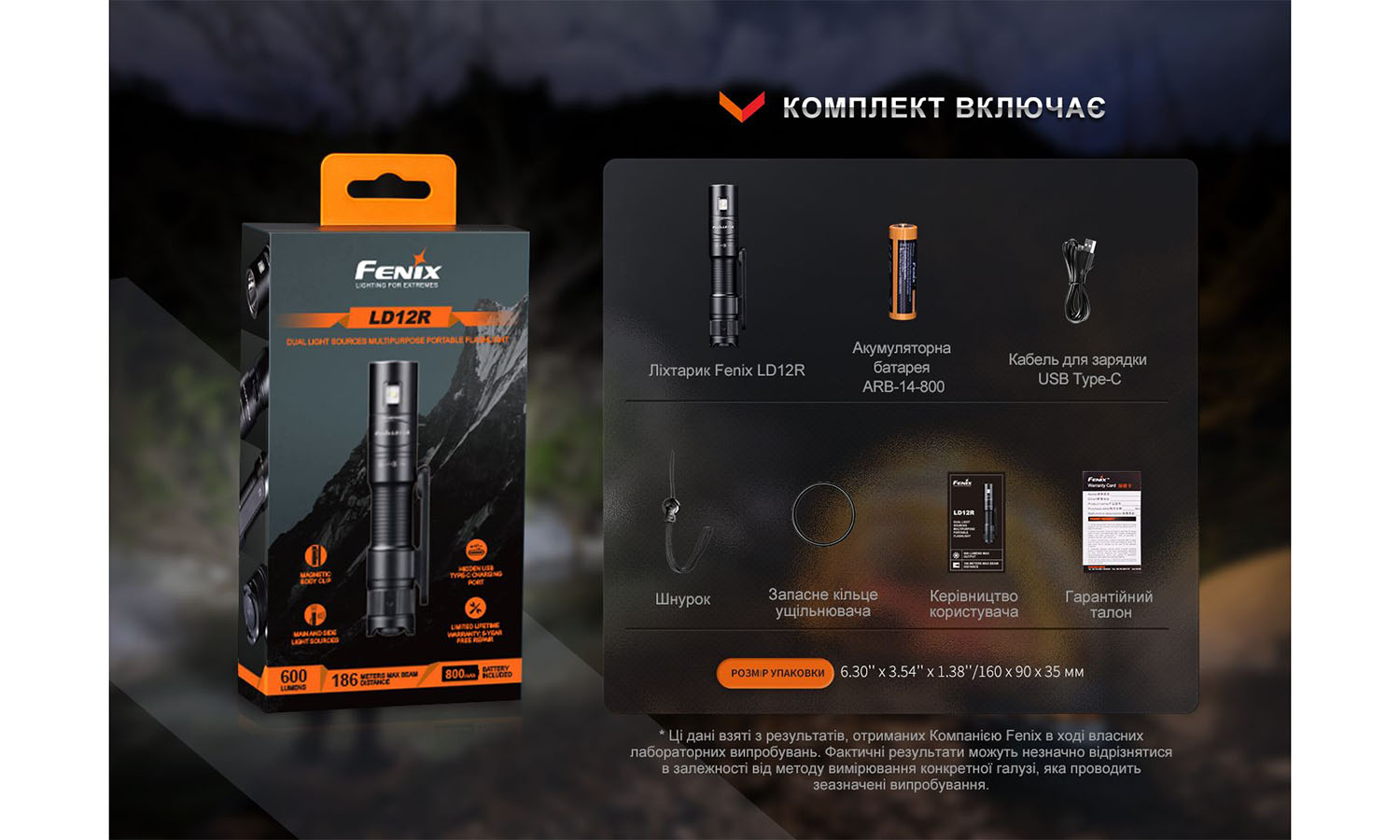 Фонарь ручной Fenix LD12R 14