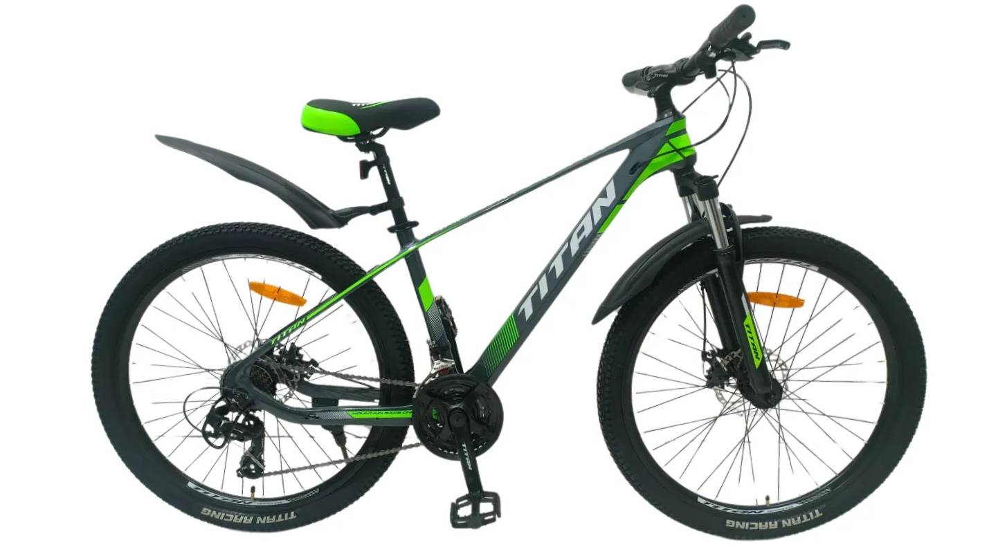 Фотографія Велосипед Titan Shadow 26", размер S рама 15.5" (2024), Серо-зеленый