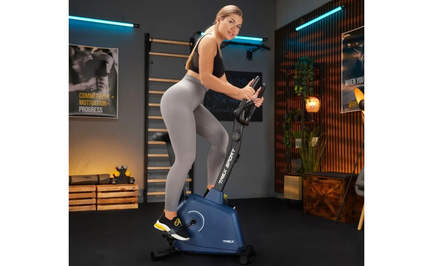 Велотренажер Trex Sport TX-380MB Rigon магнитный темно-синий 8