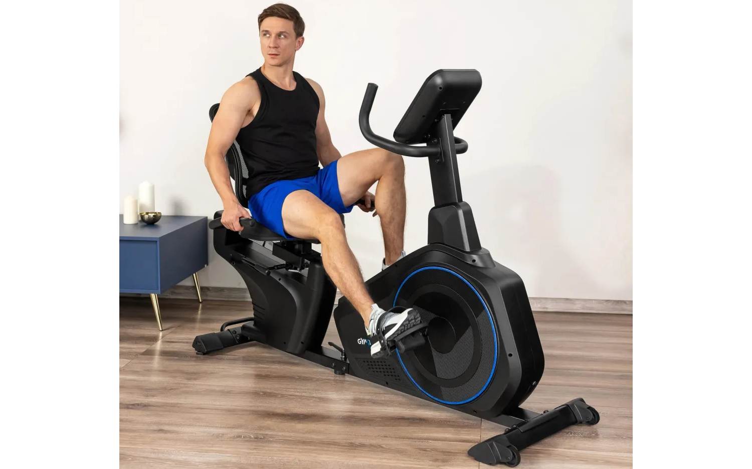 Горизонтальный велотренажер Gymtek XBR6000 электромагнитный синий 17