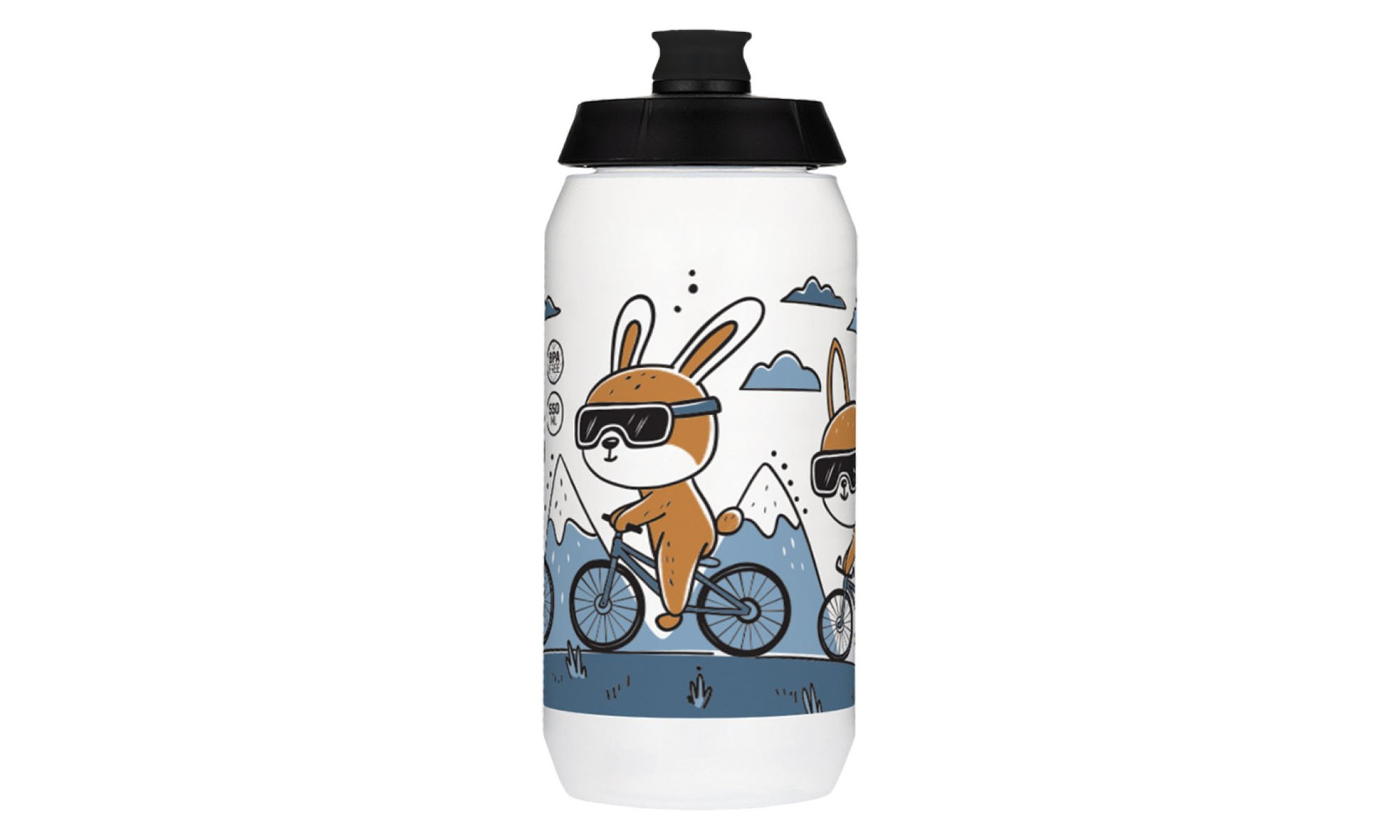 Фляга дитяча KLS Kolibri 550 мл прозора з малюнком зайчика 