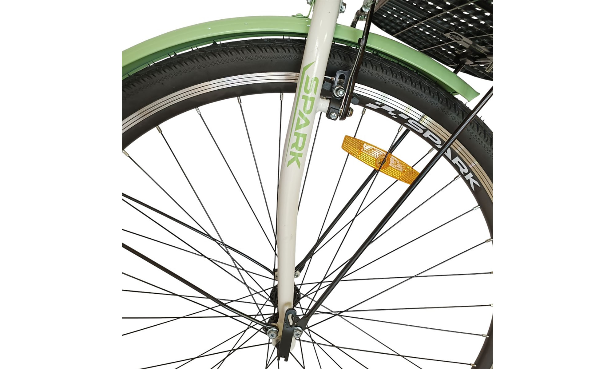 Велосипед SPARK CITY MIRA 28", размер M, рама - 18", год 2026, серый с зеленым 3