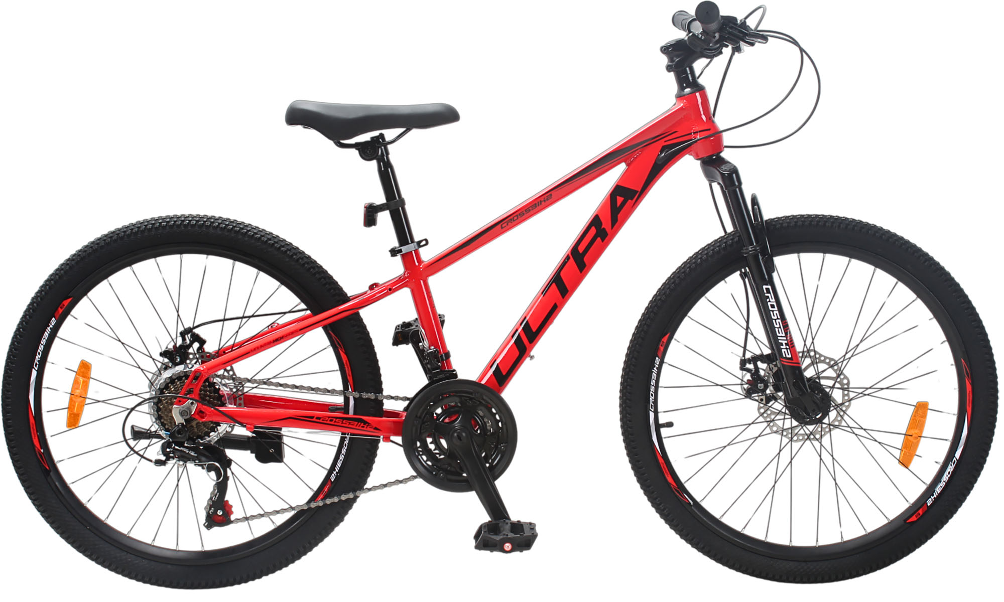 Велосипед CrossBike ULTRA 24", размер XXS, рама 12", год 2026, Красный-Черный 