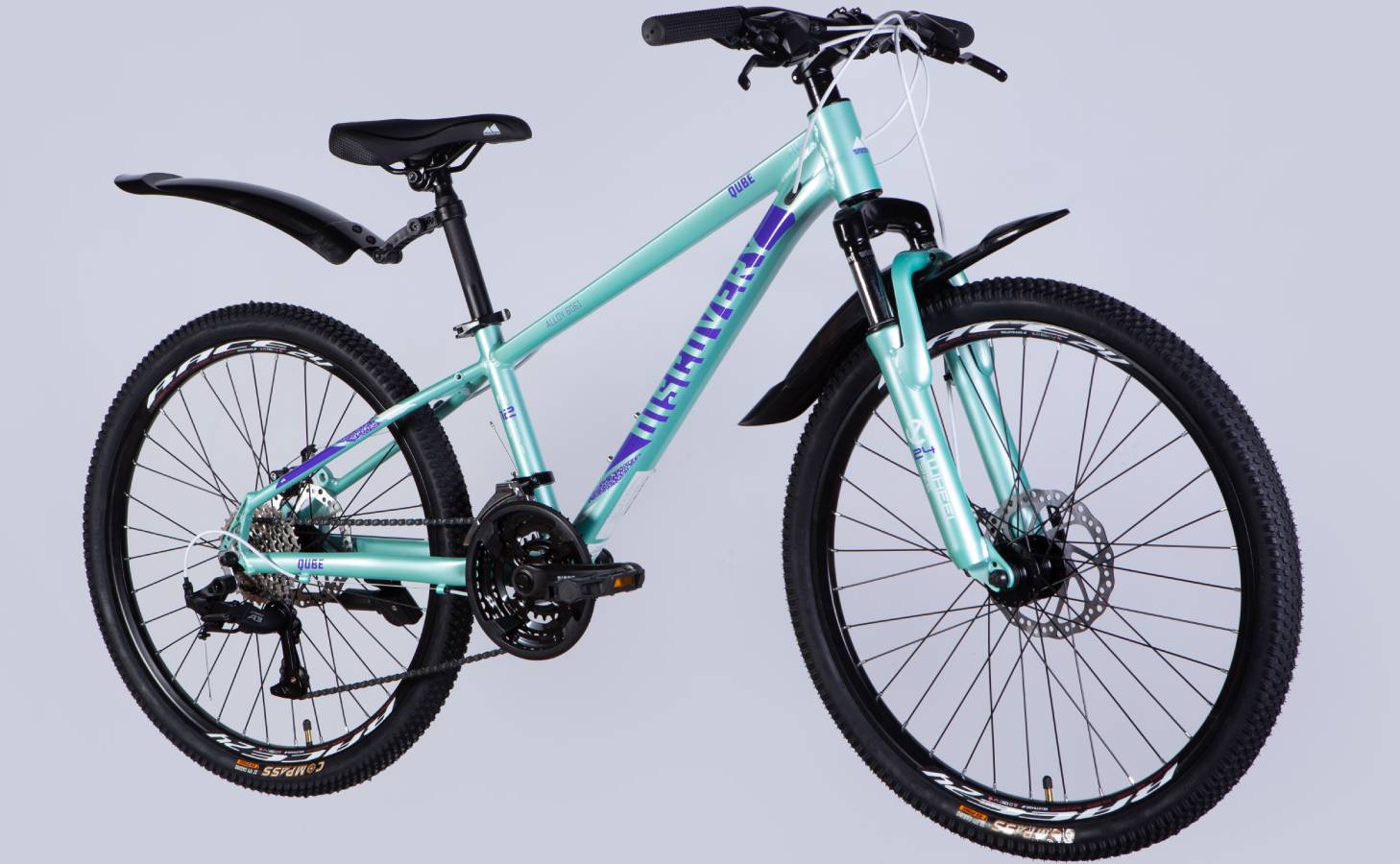 Велосипед Discovery QUBE DD CS 24" размер XXS рама 11,5" 2025 бирюзовый 2