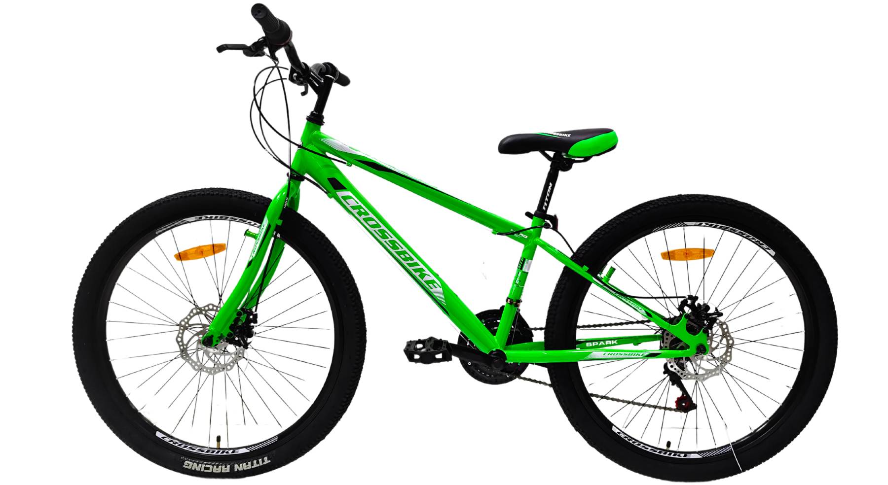 Фотография Велосипед CROSSBIKE Spark D-Al 26", размер XS рама 13" (2024), Зеленый 2