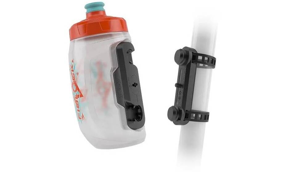 Фляга с коннектором и базой FIDLOCK TWIST bottle 450мл., прозрачный / белый 