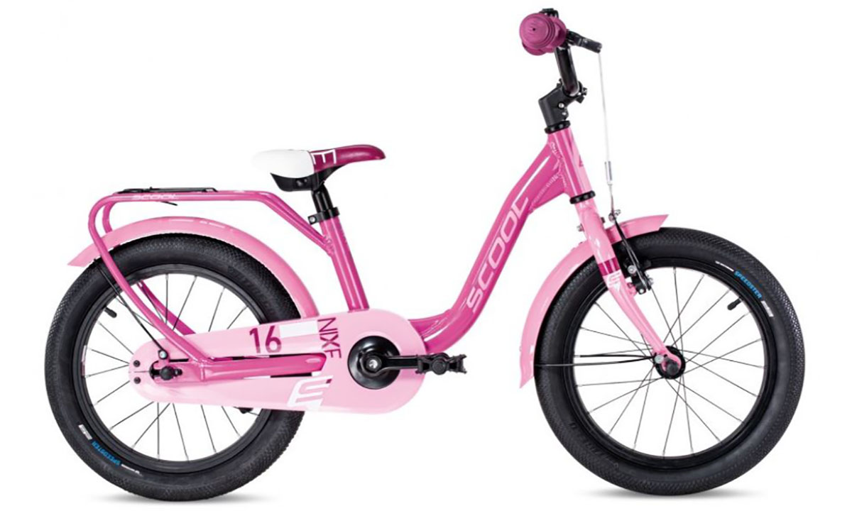 Фотография SCOOL велосипед для девочки niXe 16" alu 1sp светлый розовый