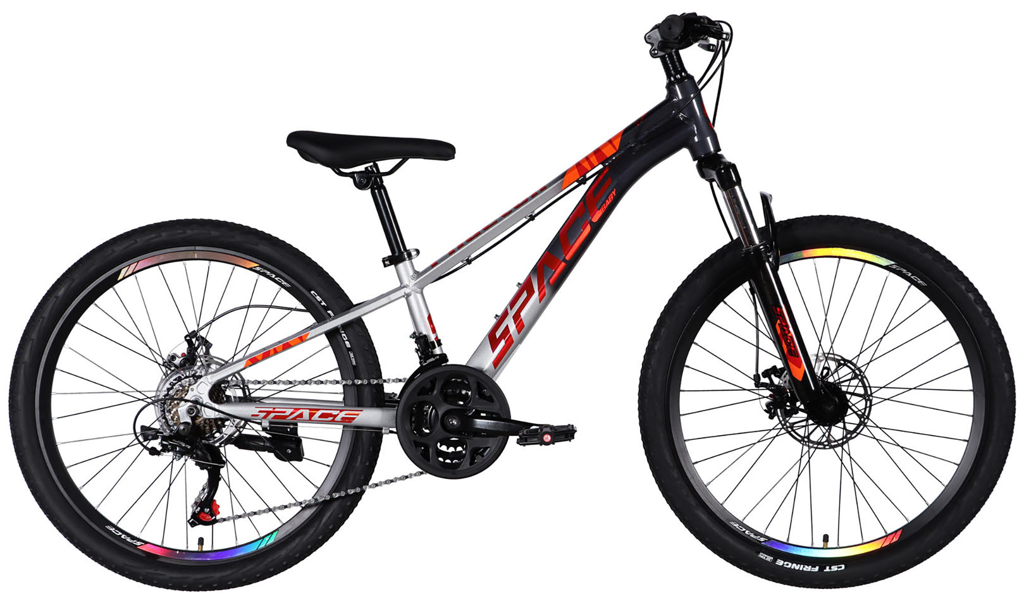 Велосипед SPACE PHAETON DD FR, 24", размер XXS, рама-11", год 2026, серо-серебристый 