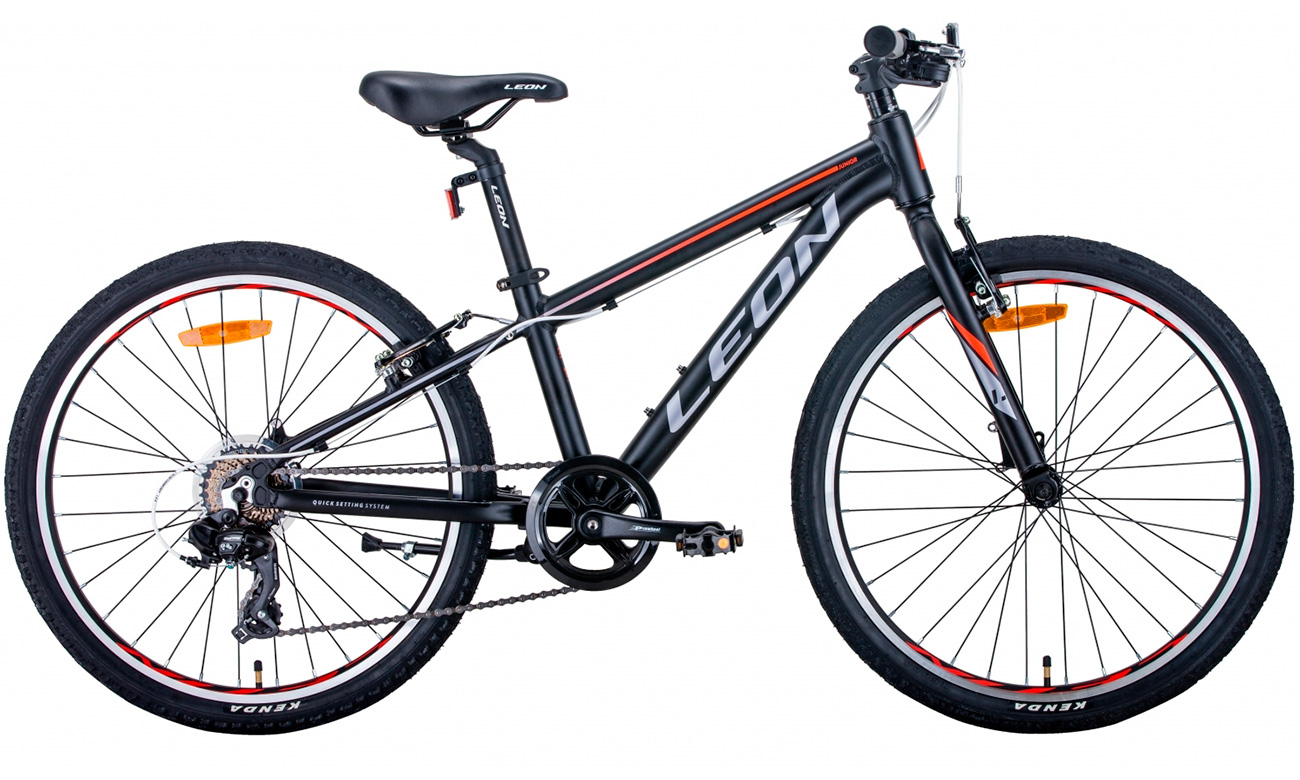 Велосипед Leon JUNIOR Vbr 24" (2021) 2021 Черно-оранжевый 2