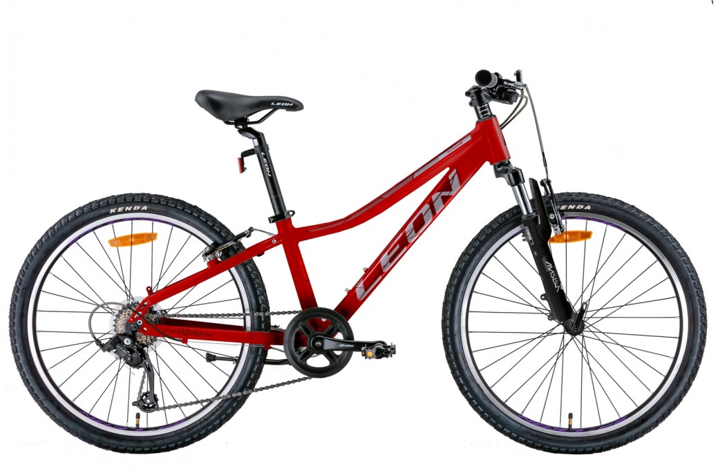 Велосипед Leon JUNIOR AM Vbr 24" рама XXS (2022) Красно-серый