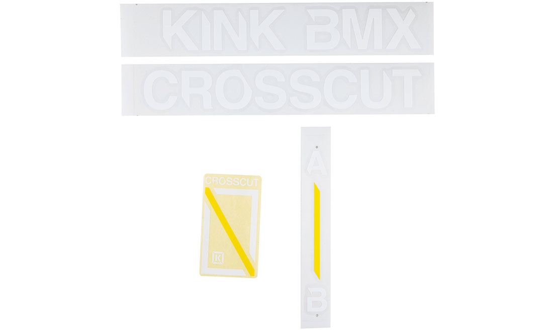 Набор наклеек на раму KINK BMX Crosscut Decal Kit бело-желтые