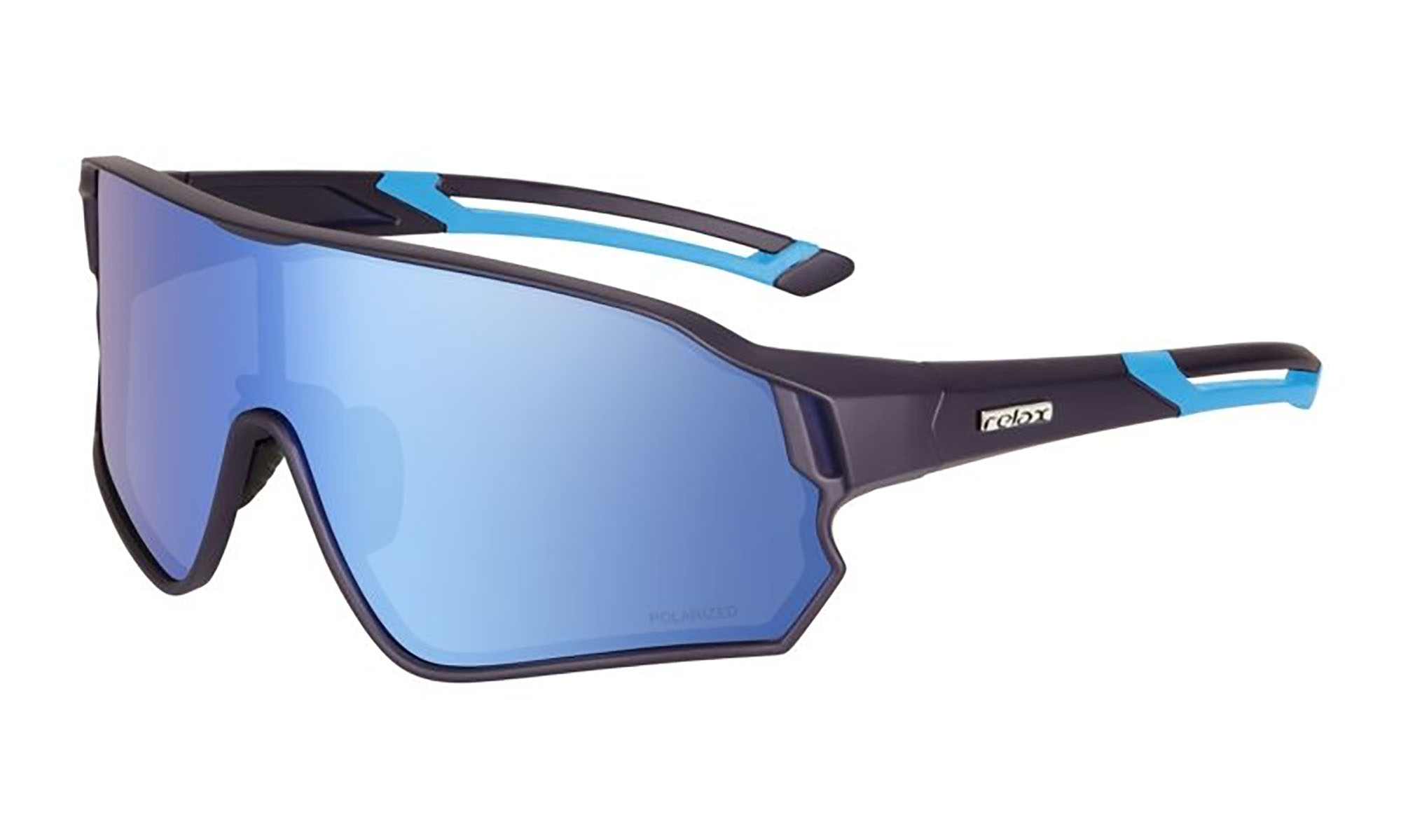 Очки Relax Artan синие матовые, линза smoke (Polarized TAC 1,1 mm), ice blue revo, кат. 3 