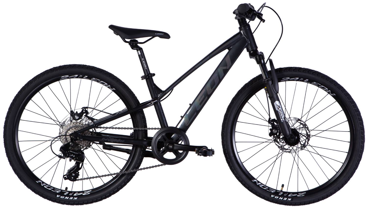 Велосипед Leon JUNIOR DD CS 24", размер XXS, рама 12", 2025, черный  