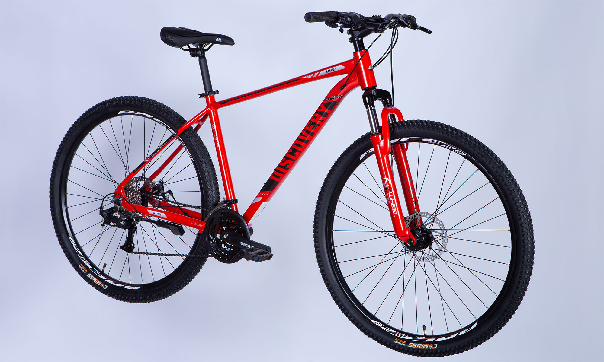 Велосипед Discovery BASTION DD CS 29", размер M, рама 17" 2025, красно-черный 2