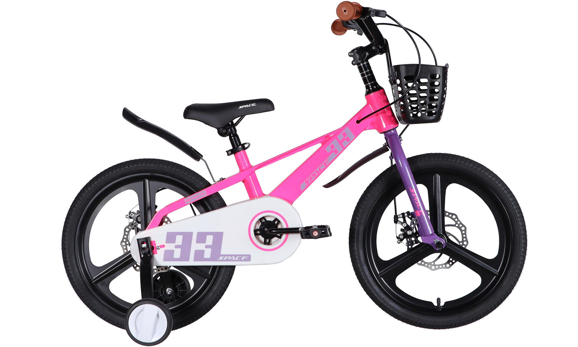 Велосипед SPACE KID ORION DD 18", размер XXS, рама-10", год 2026, розовый с фиолетовым 