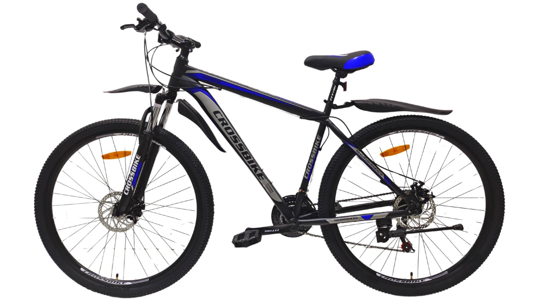 Велосипед CrossBike Storm 27.5", размер S рама 15" (2024), Черно-синий 2