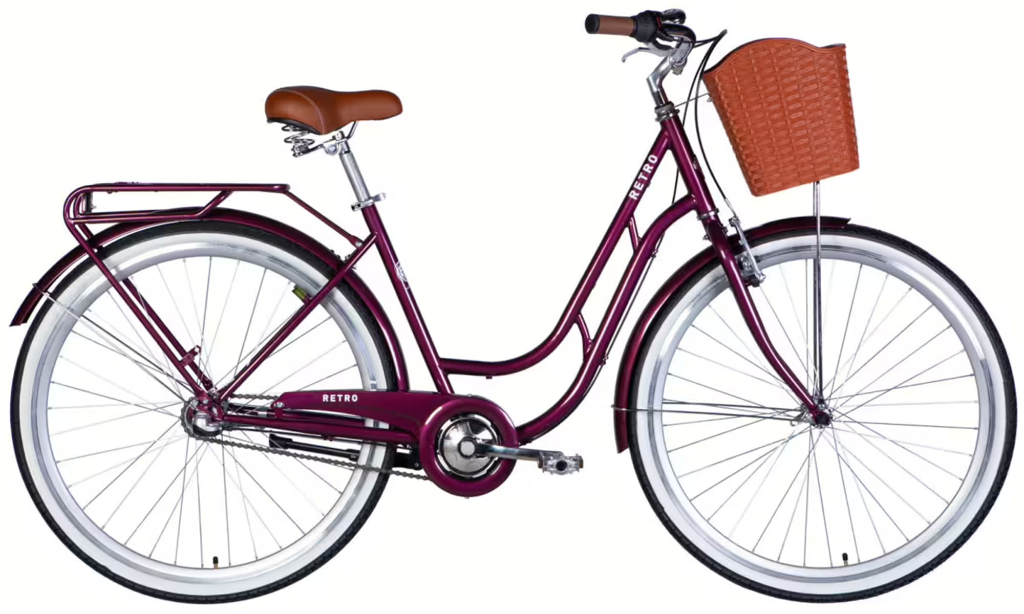 Велосипед Dorozhnik RETRO PH 28", размер L, рама 19", год 2026, малиновый 