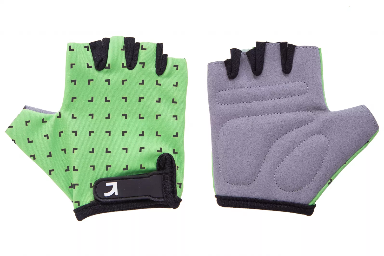 Перчатки детские Green Cycle FLASH без пальцев, зелено-черные, XS
