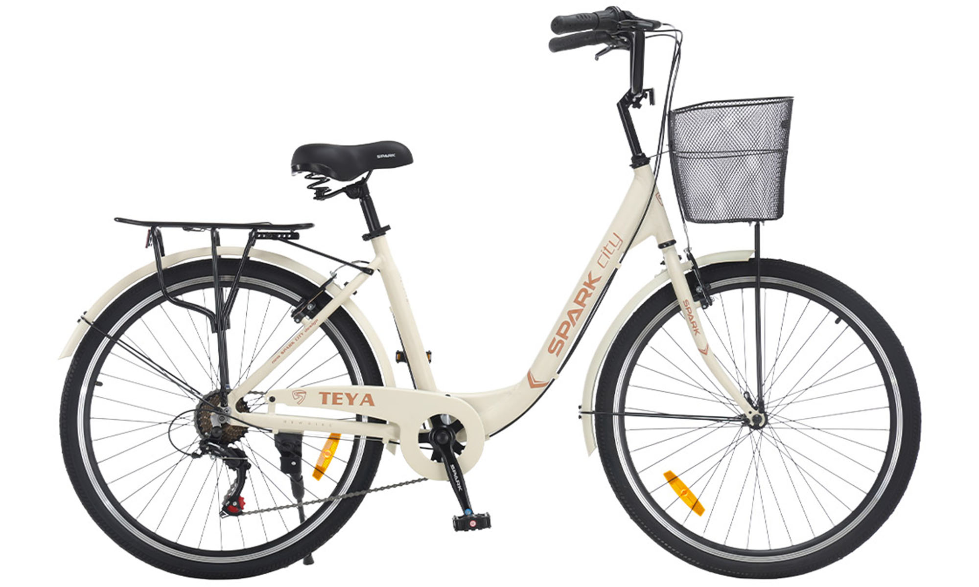 Велосипед SPARK CITY TEYA 26", розмір M, рама 17", рік 2026, бежевий 