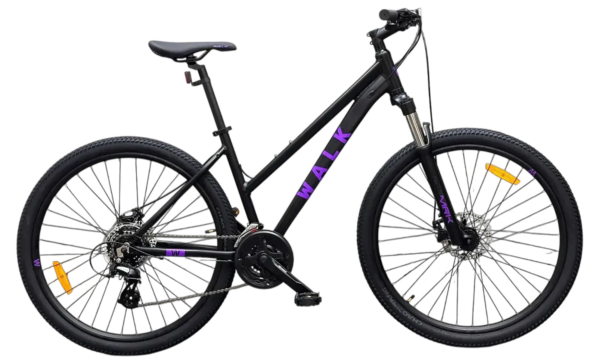 Велосипед WALK Infinity 27.5", размер M, рама 16.5", год 2025, Черно-фиолетовый 