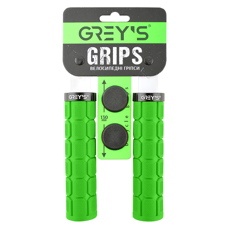 Фотография Грипсы Grey's с резиновым покрытием, 130 мм, Зеленый