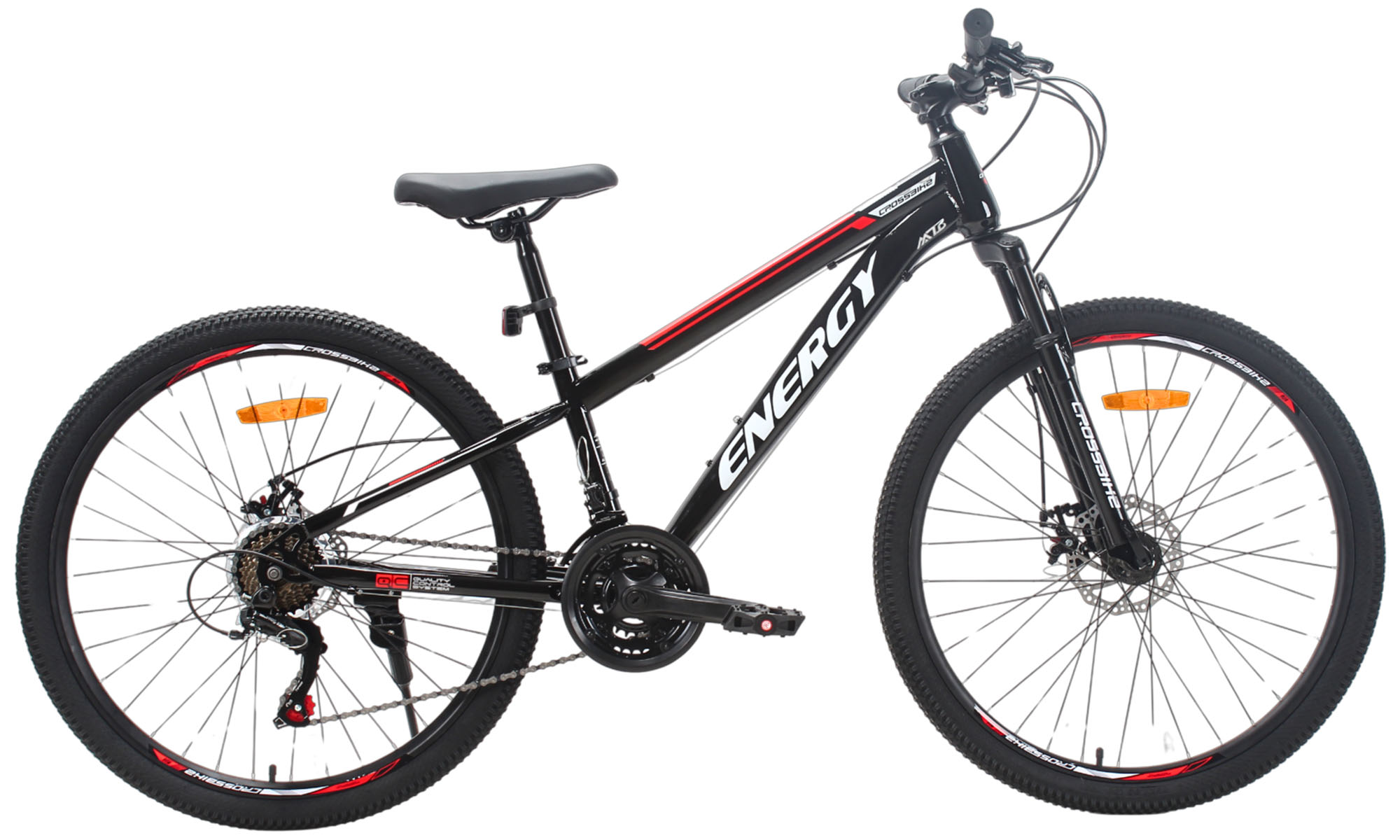 Велосипед CrossBike Energy V2 26", размер XS, рама 13", год 2025, Черный-Красный Велосипед CrossBike Energy V2 26", размер XS, рама 13", год 2025, Черный-Красный