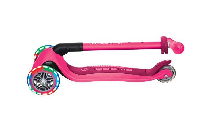 Самокат GLOBBER PRIMO FOLDABLE LIGHTS, рожевий, колеса з підсвічуванням, 3+ 6 Самокат GLOBBER PRIMO FOLDABLE LIGHTS, рожевий, колеса з підсвічуванням, 3+ 6
