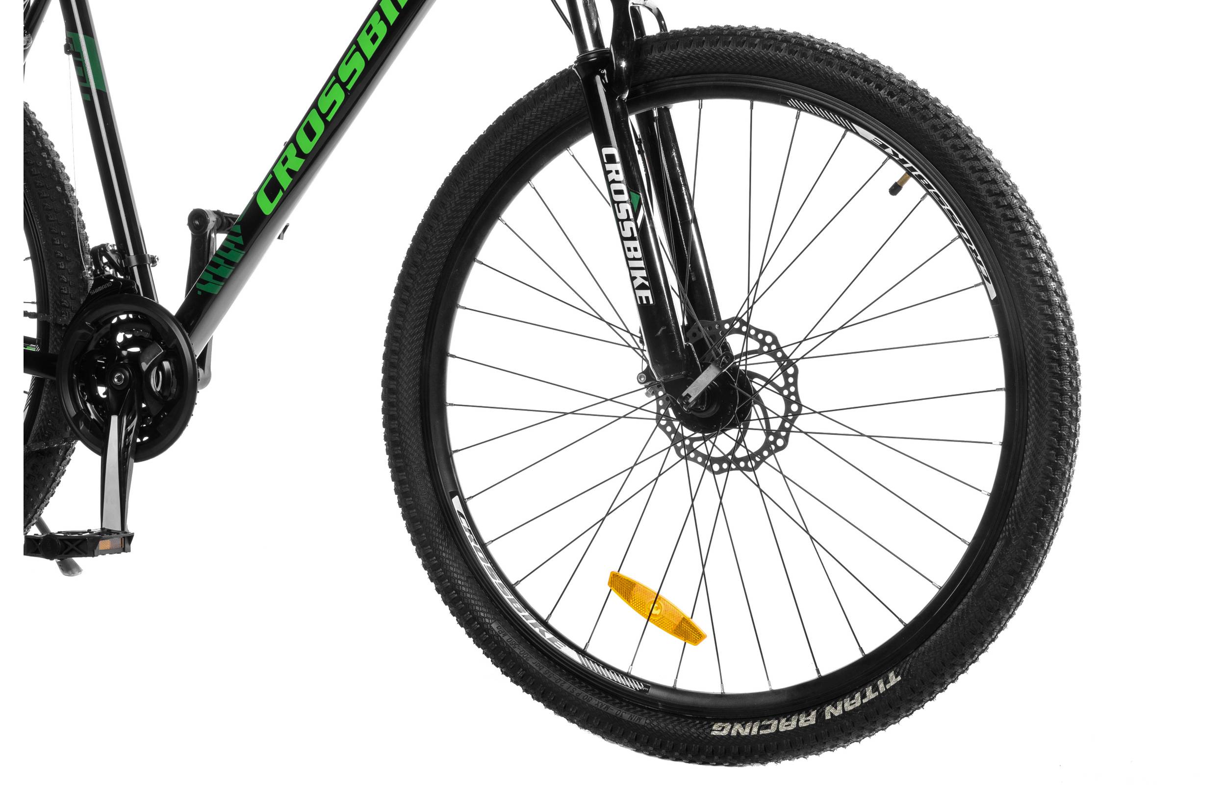 Фотографія Велосипед CrossBike Everest 29" розмір L рама 19 2022 Чорний-Зелений 3