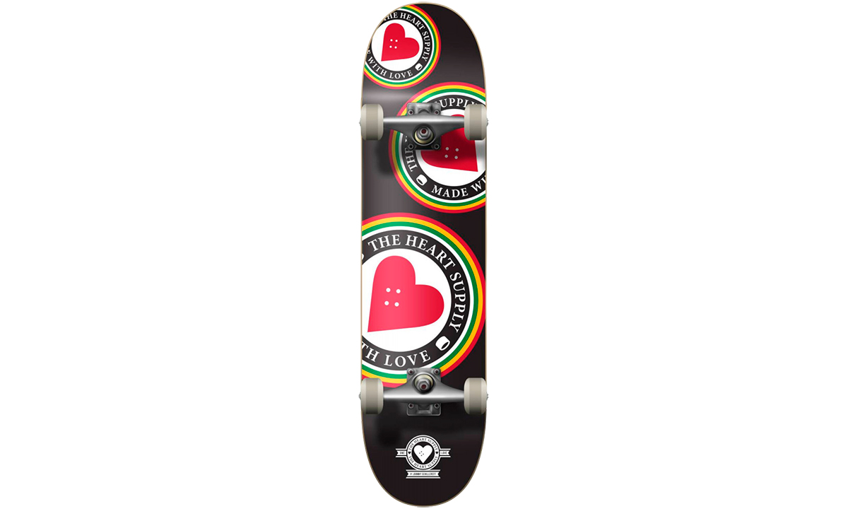 Фотография Cкейтборд Heart Supply Logo Complete Skateboard Orbit 31,6''x8'' Черно-красный