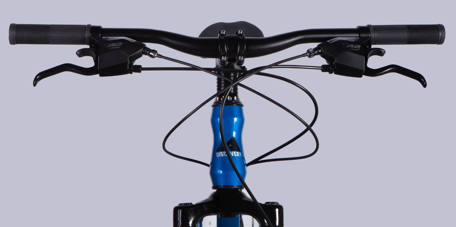 Велосипед Discovery TREK DD FR 26", размер XS, рама-13", 2025, сине-серебристый 3