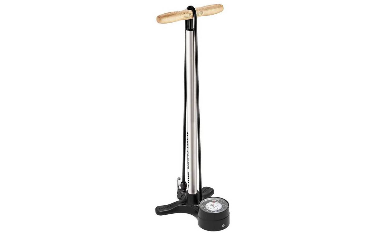Напольный насос Lezyne Sport Floor Drive DV, максимальное давление 220 psi, манометр 3.5", серебристый  